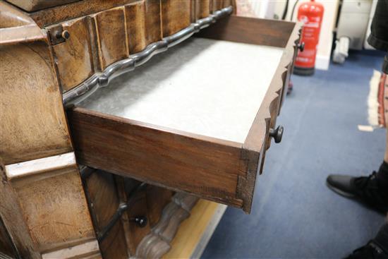 A mid 18th century Dutch Colonial ebony and teak bureau W.100cm
